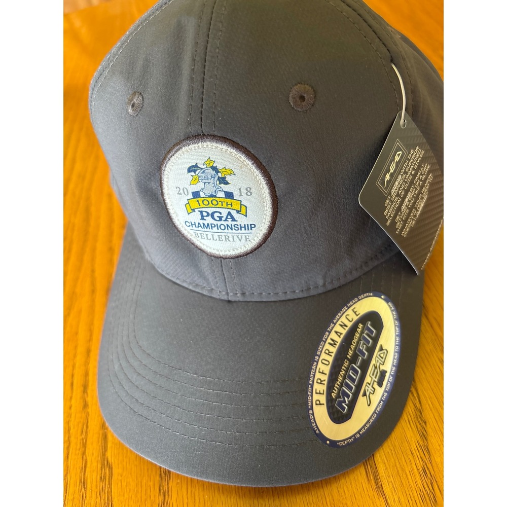 Ahead 2018 100th PGA Championship Bellerive Gray Mid-Fit Performance Glf Hat NWT - Picture 5 of 5